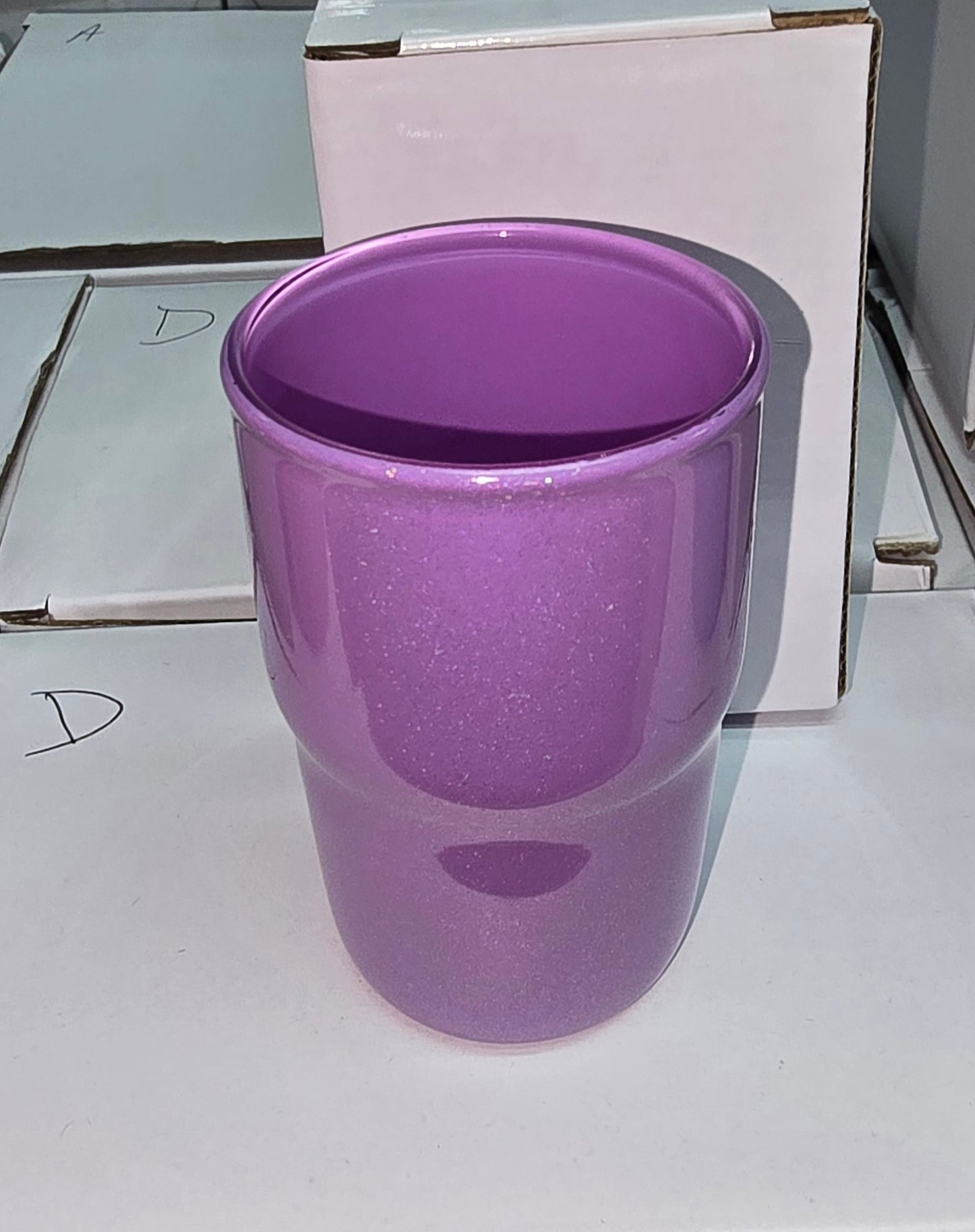 3oz Glass Shimmer Shot Glass with Straw