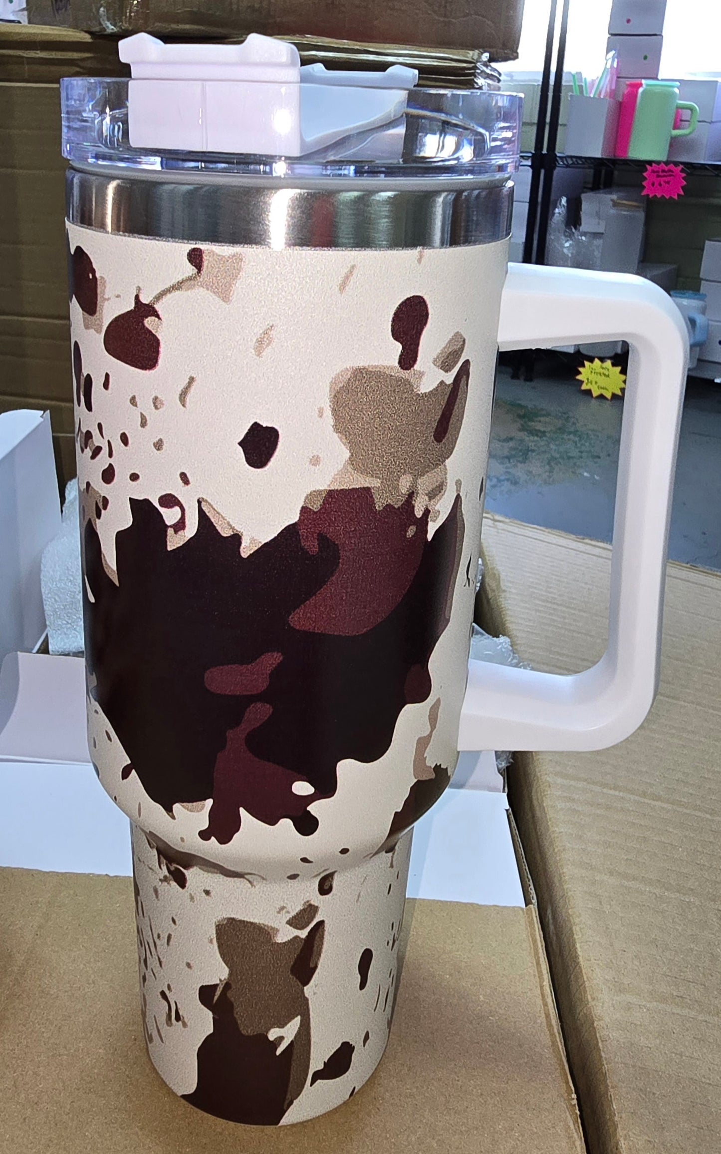 40oz Cow Print