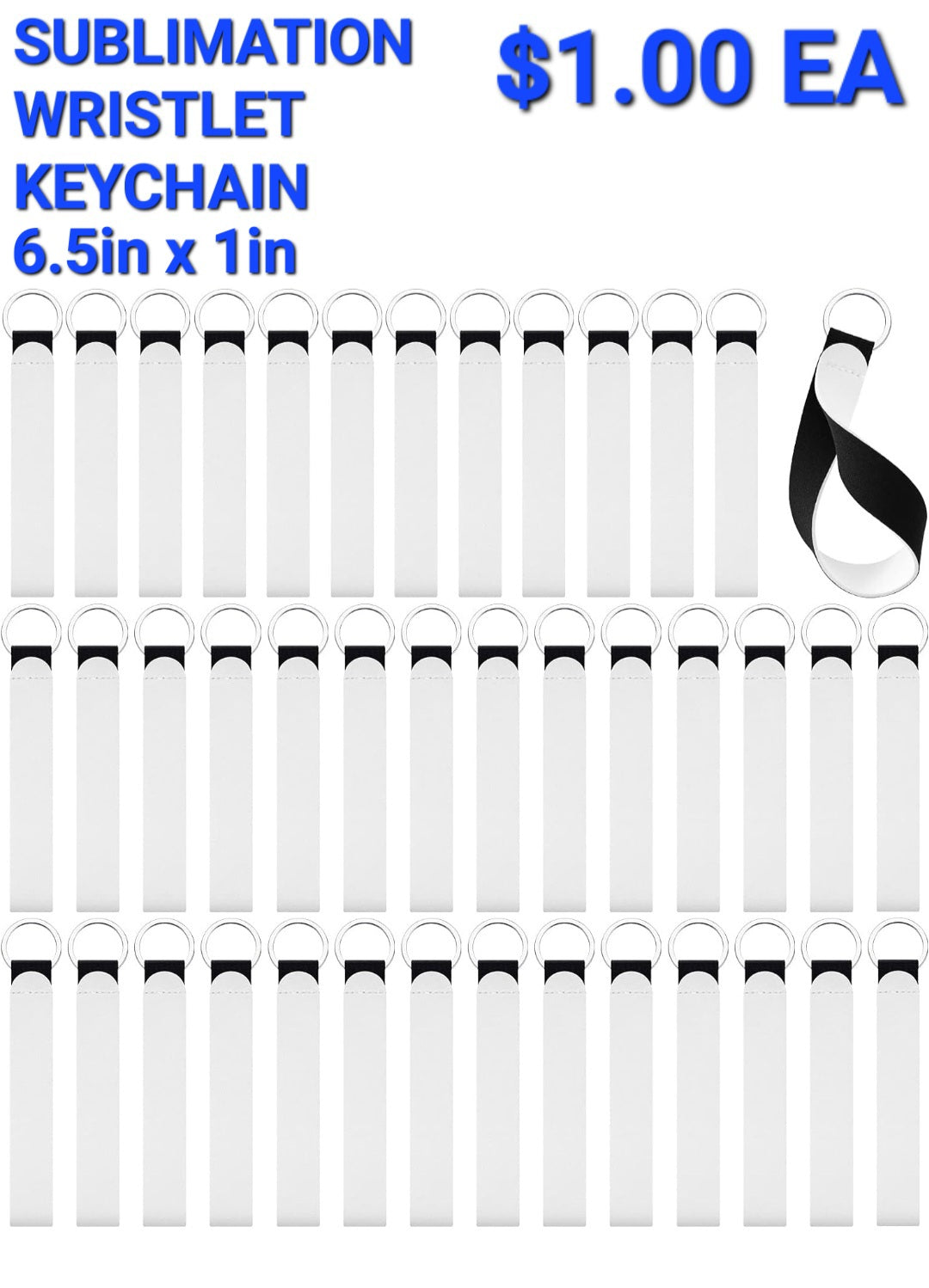 6.5in Sublimation Wristlet Keychain