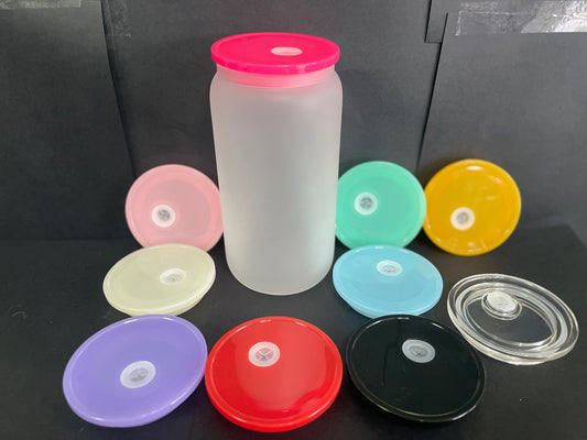 16oz Frosted w/ Colored Lid