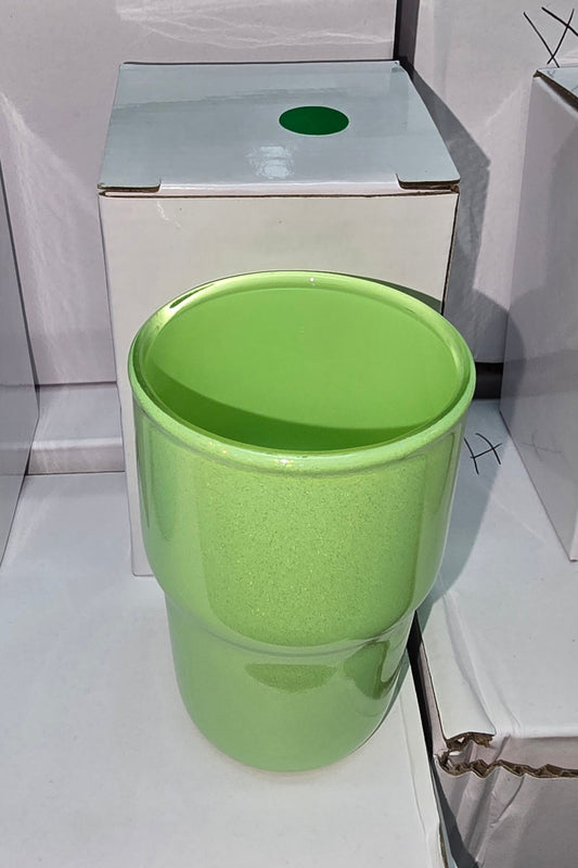 3oz Glass Shimmer Shot Glass with Straw