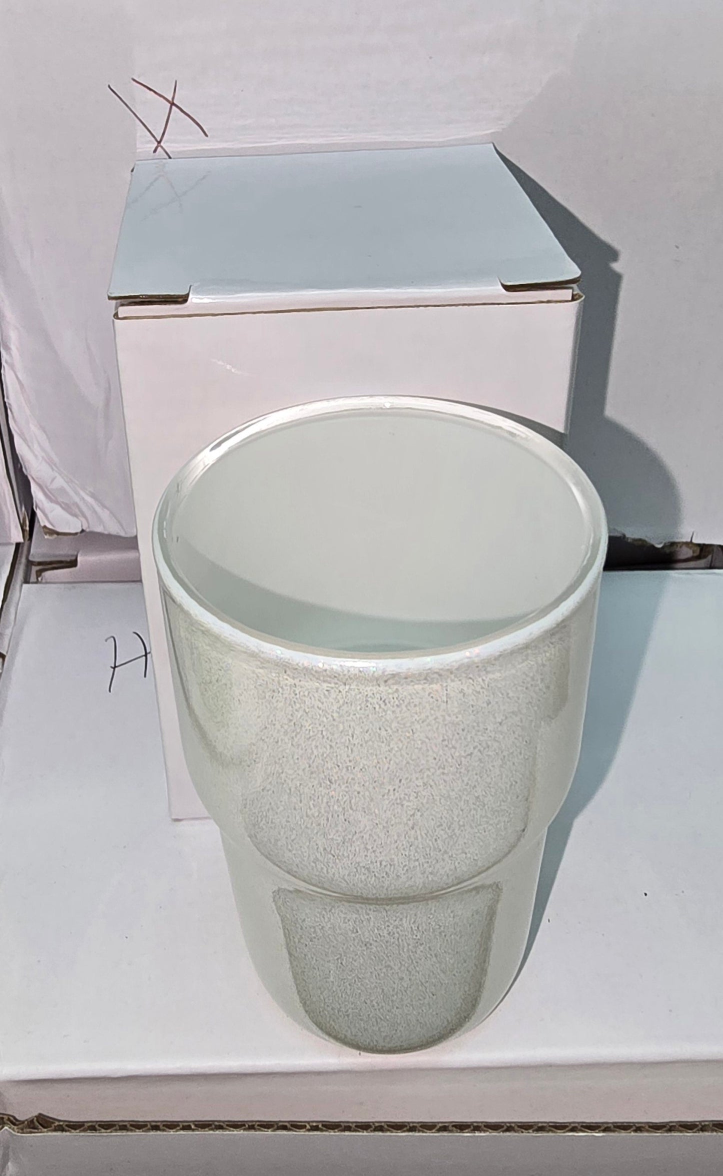 3oz Glass Shimmer Shot Glass with Straw