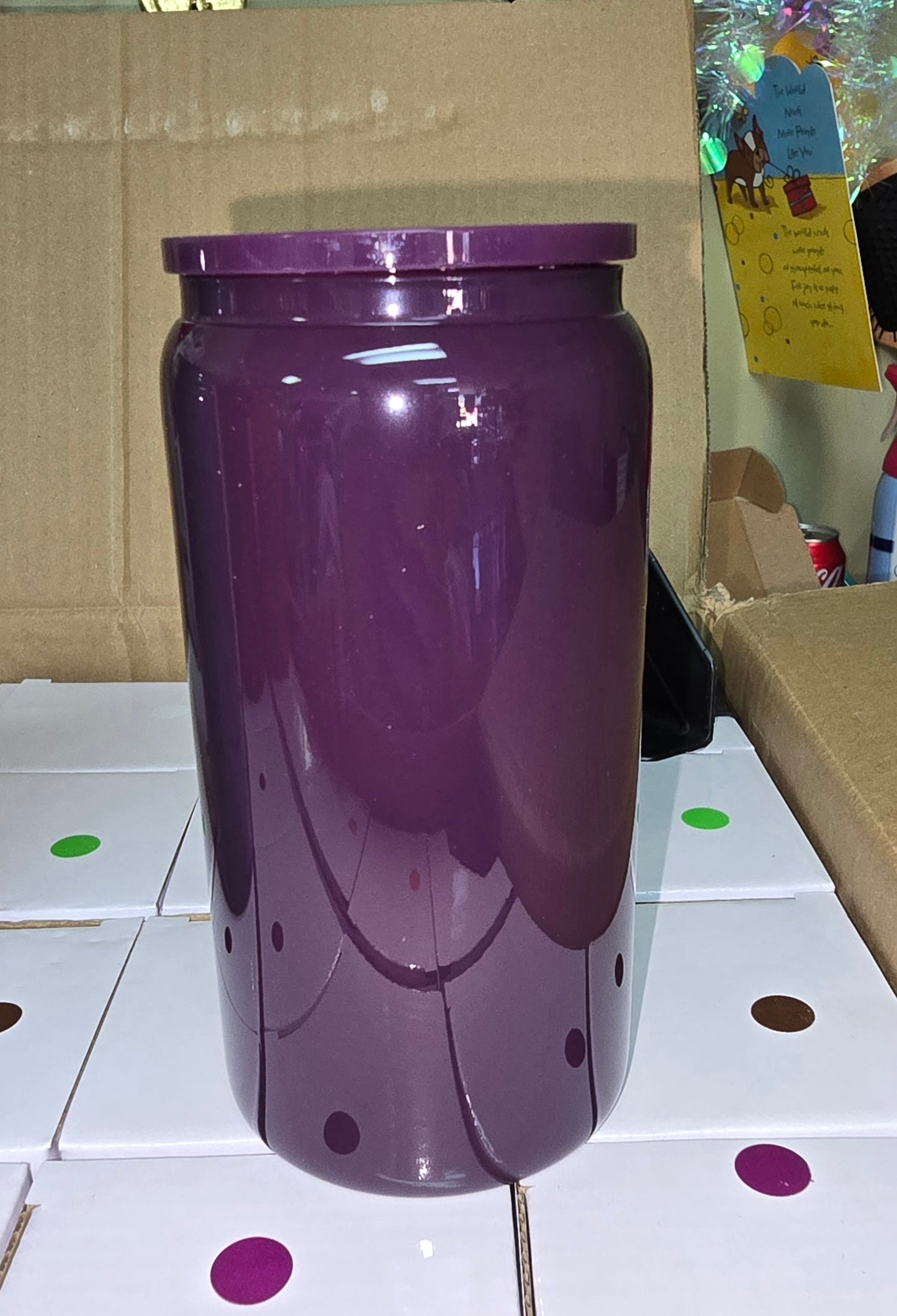 16oz Glass Can Tumbler in Fall Colors