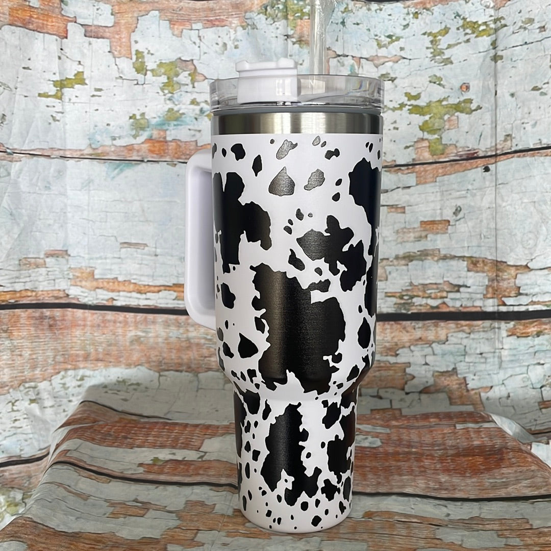 40oz Cow Print