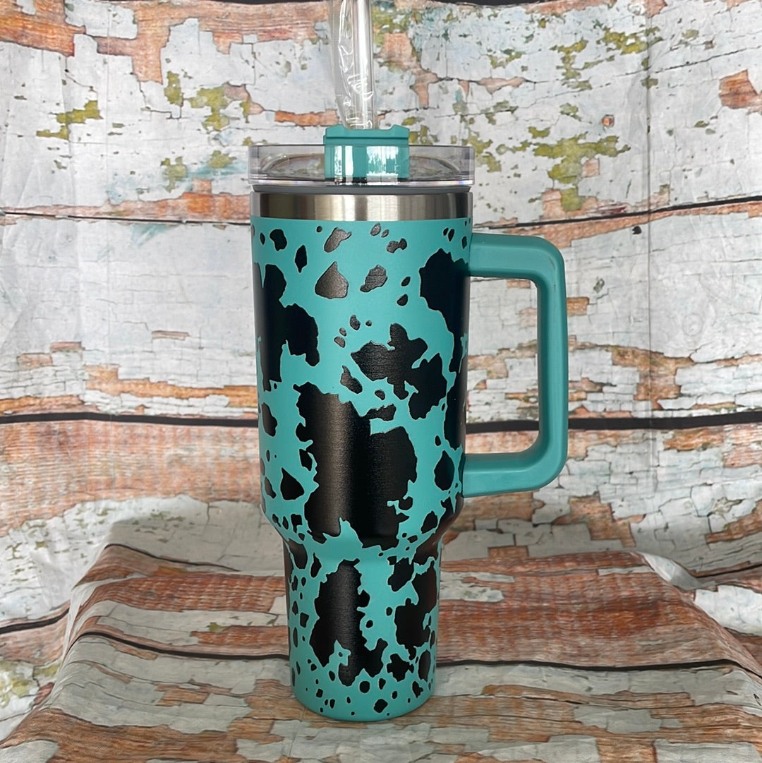 40oz Cow Print