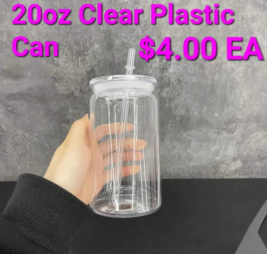 20oz Clear Plastic Tumbler