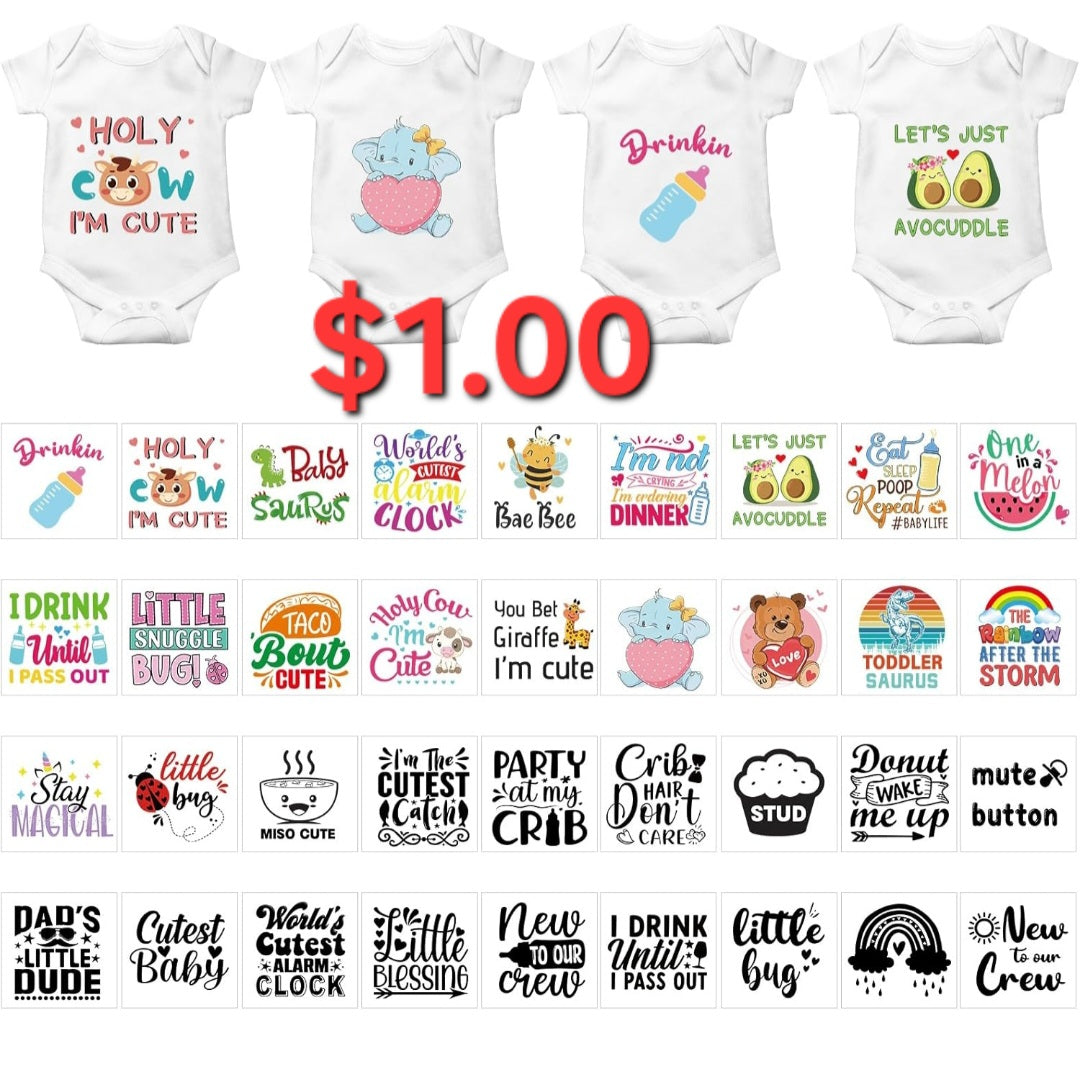 INFANT DTF FOR SHIRTS AND ONESIES