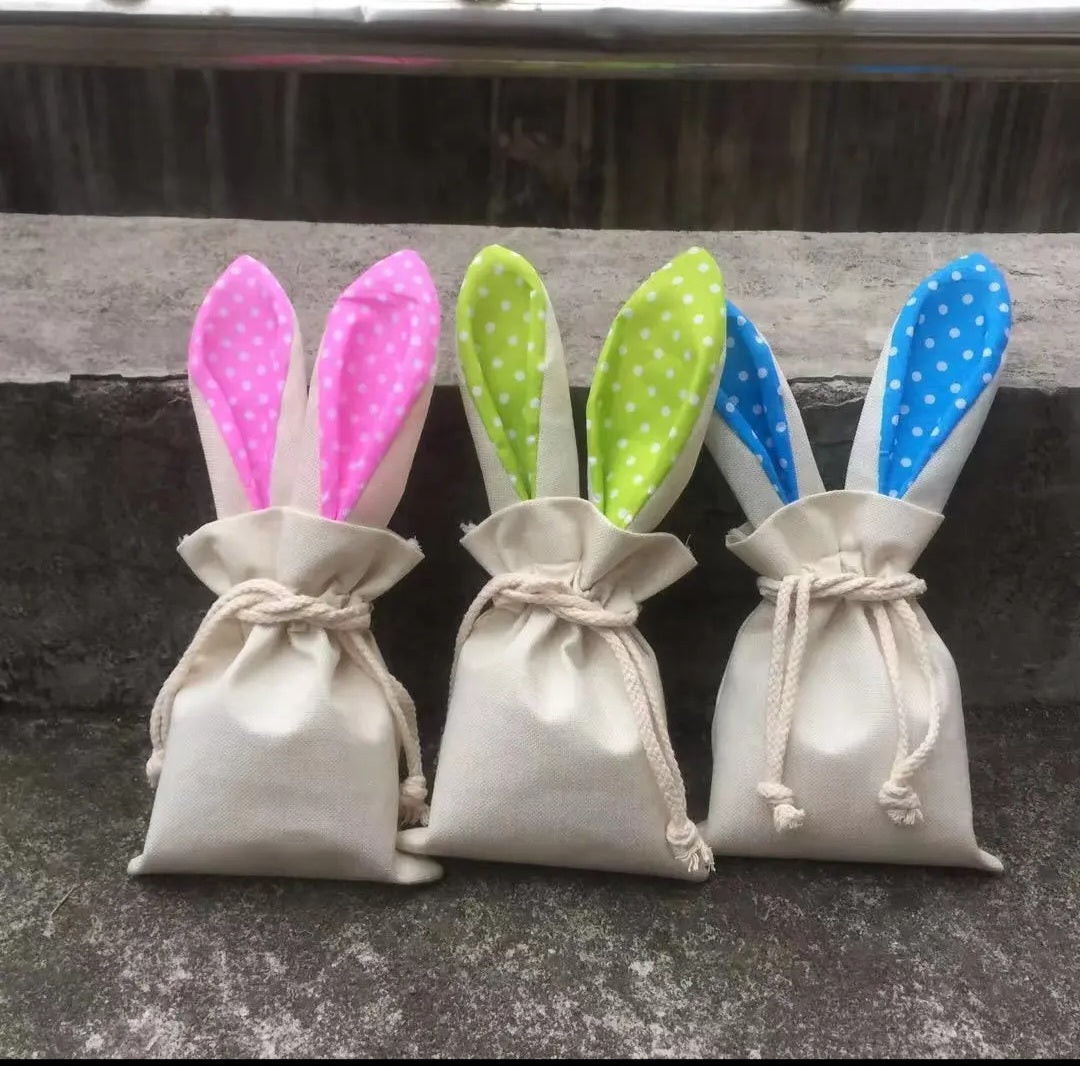 6 inch SUBLIMATION Easter Bunny Bags w/Drawstring