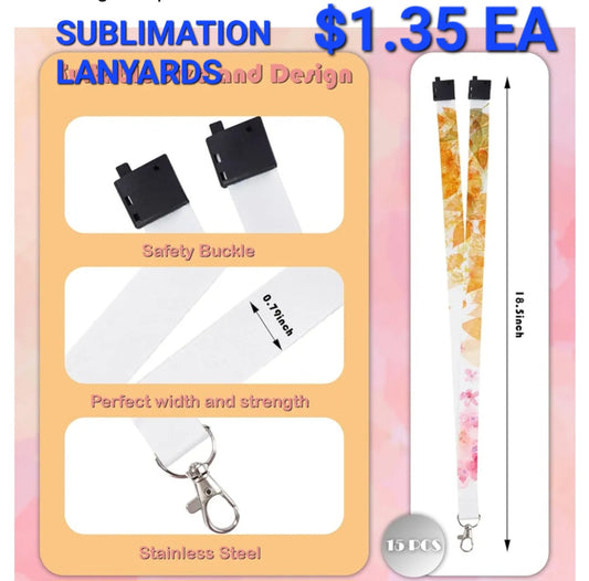 18.5in Sublimation Lanyard w/Safety Buckle